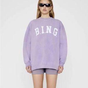 Anine Bing Sweatshirts | Anine Bing Tyler Sweatshirt in Washed Lavender